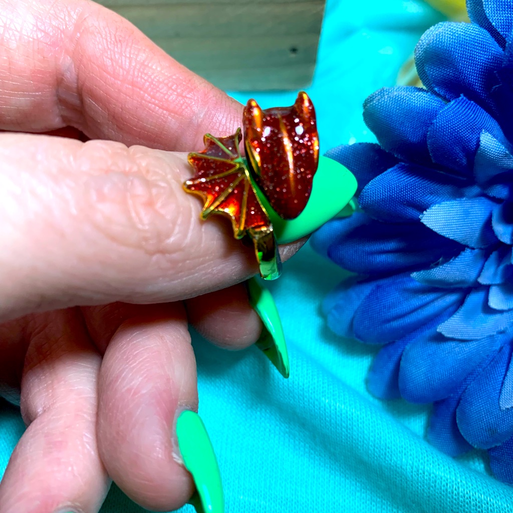 Adjustable Red Dragon Ring